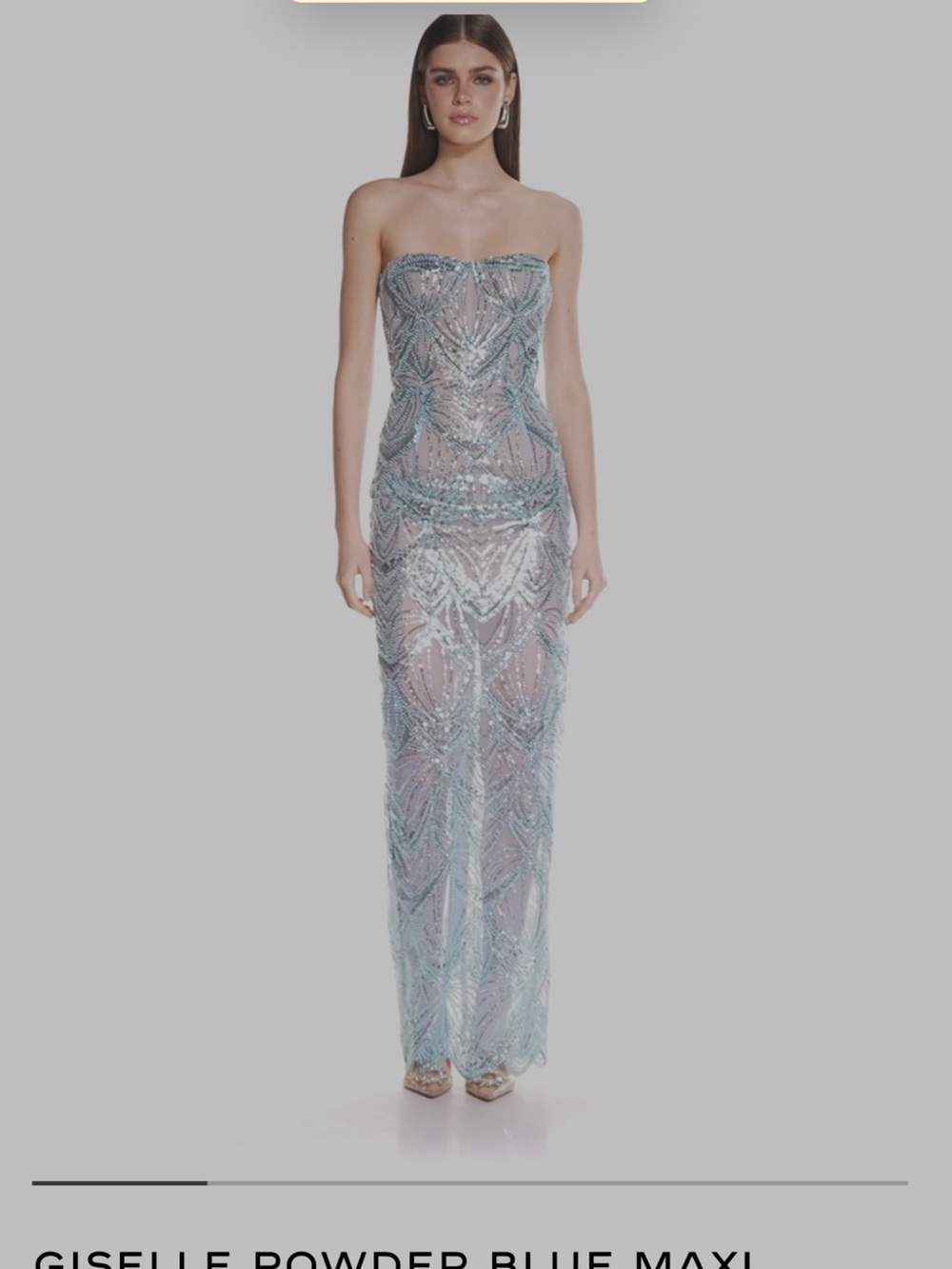Bronx and Banco Strapless Sequin Maxi Dress in Powder Blue